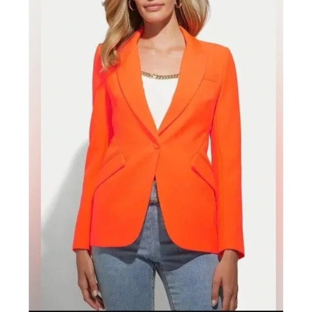 Generation Love Hudson Crepe Blazer Jacket Size XS NWT Papaya Orange